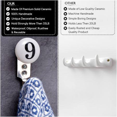Number Ceramic Hooks -9